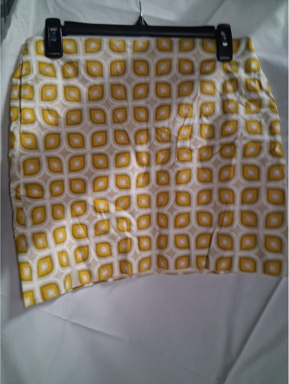 J.CREW Women's Pencil Skirt In Size 2 Yellow Geometric Pattern M2